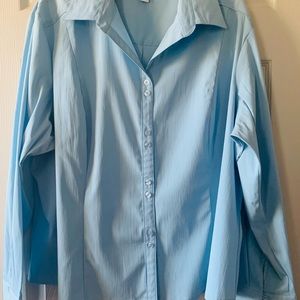 Dress Barn Light Blue Woman’s Collard Button down Shirt.